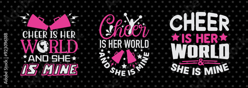 Cheer Is Her World SVG Cheerleading Cheer Life Bundle Cheer Team Cheer Quote Design PET 00663