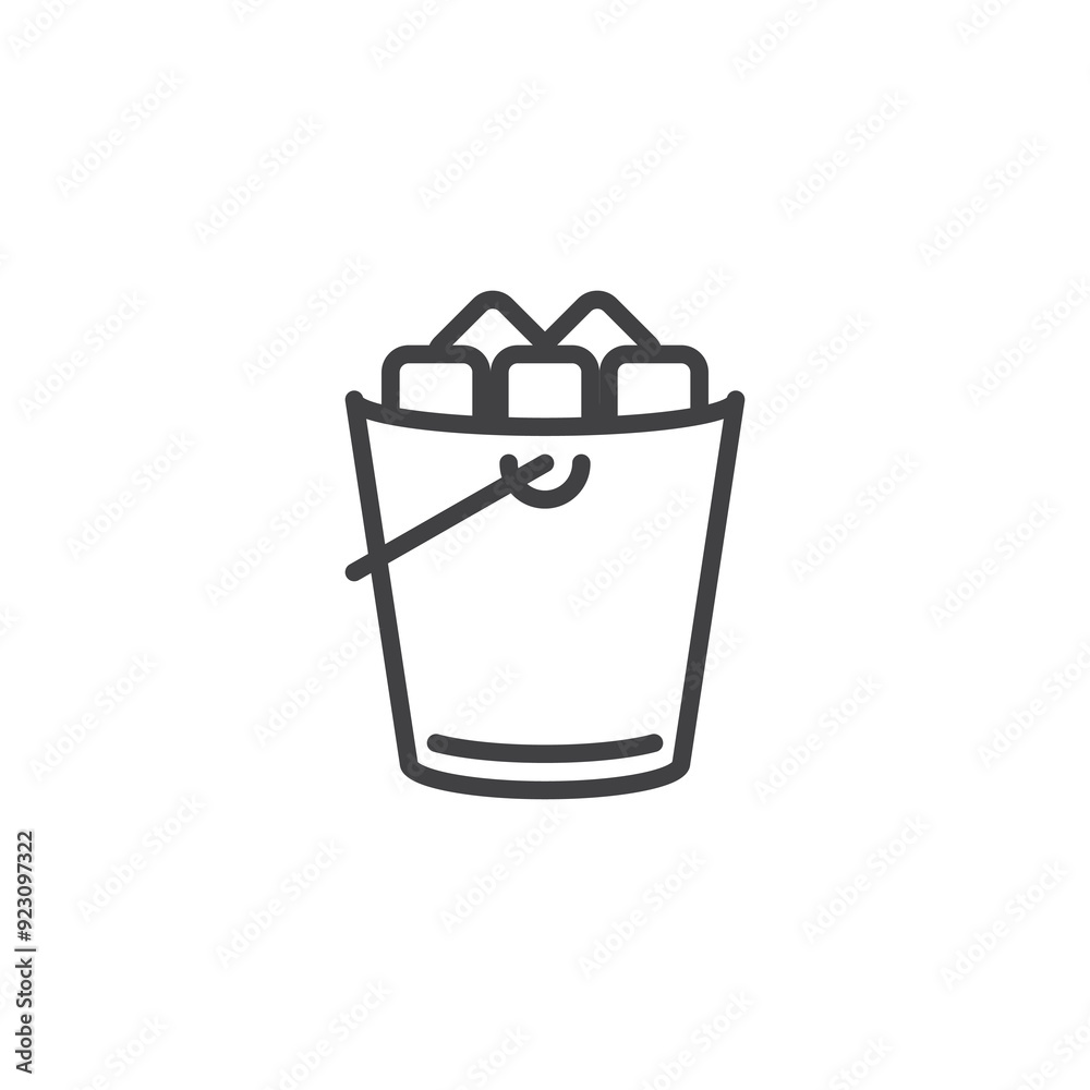 Ice Bucket line icon Ice Bucket line icon