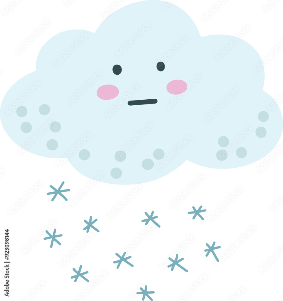 cute expression cloud snowfall weather cute expression cloud snowfall weather