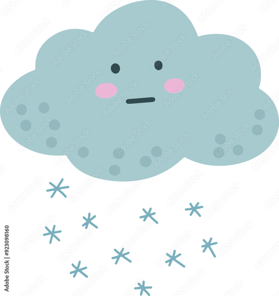 cute expression cloud snowfall weather cute expression cloud snowfall weather