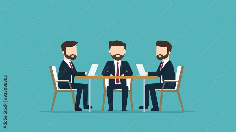 Businessmen in a Serious Meeting Discussion Businessmen in a Serious Meeting Discussion