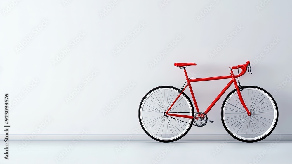 Fototapeta premium Red Bicycle Components and Accessories