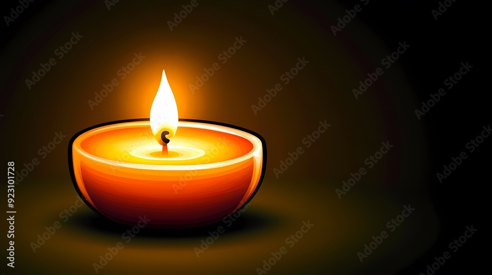 A single lit candle in the dark, casting a warm glow. A single lit candle in the dark, casting a warm glow.