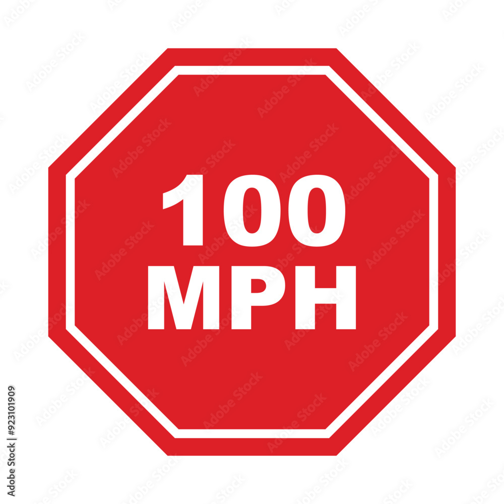 100 mph road sign. advisory speed limit 100 mph road sign. advisory speed limit