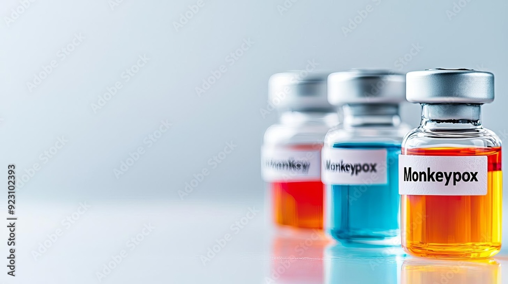 Series of vaccine vials labeled Series of vaccine vials labeled