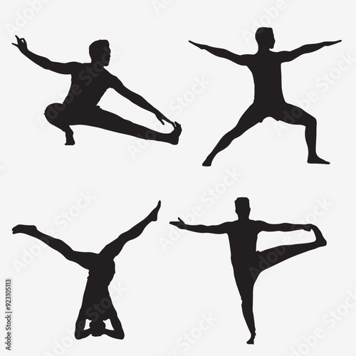 Yoga Silhouette Vector Illustration 