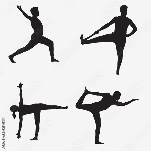 Yoga Silhouette Vector Illustration 