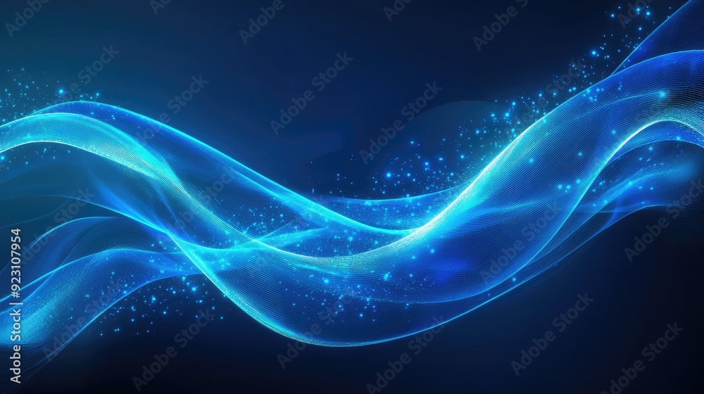 Abstract background with flowing, glowing blue lines and a futuristic aesthetic. Ideal for tech concepts, business banners, and modern design elements. - Abstract background with flowing, glowing blue lines and a futuristic aesthetic. Ideal for tech concepts, business banners, and modern design elements. -