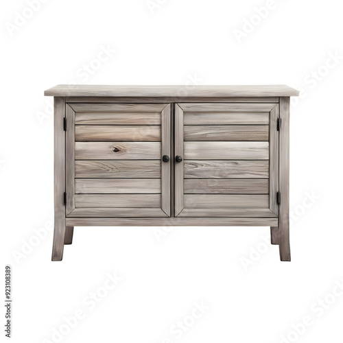 Isolated Driftwood gray relaxed cabinet on a transparent background PNG