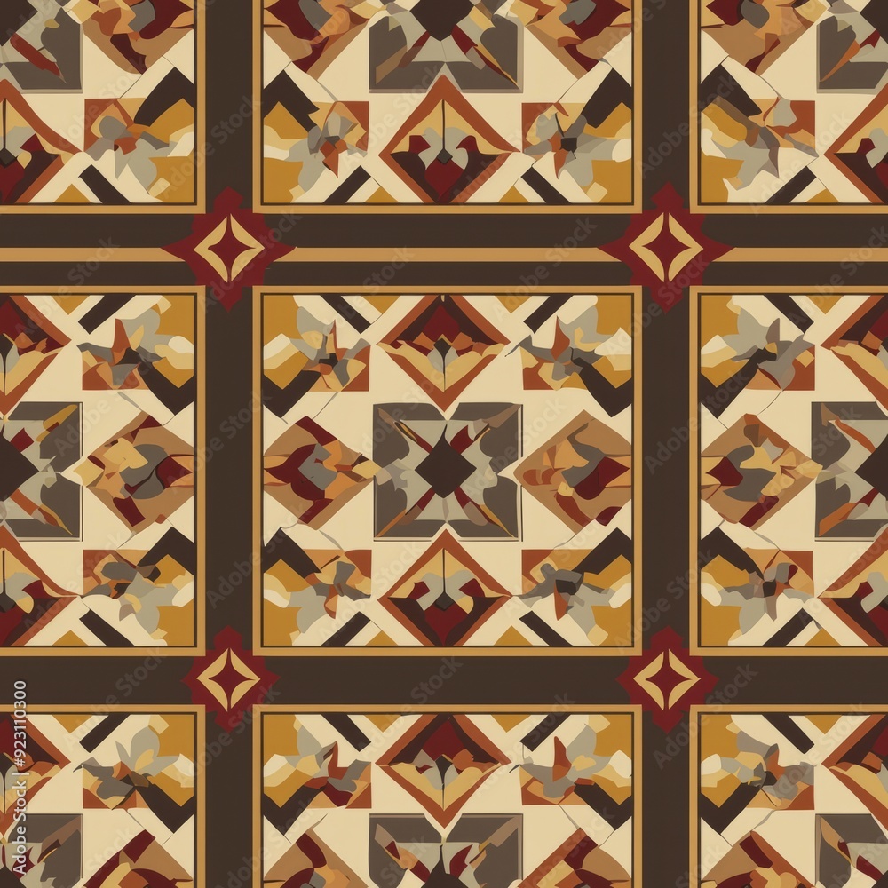 Fototapeta premium Seamless pattern of kitchen rugs and mats