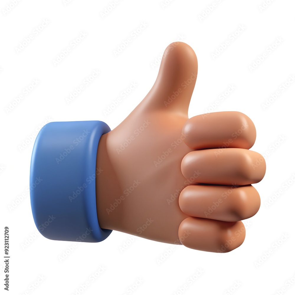 Thumbs up 3D render icon isolated on white background Thumbs up 3D render icon isolated on white background