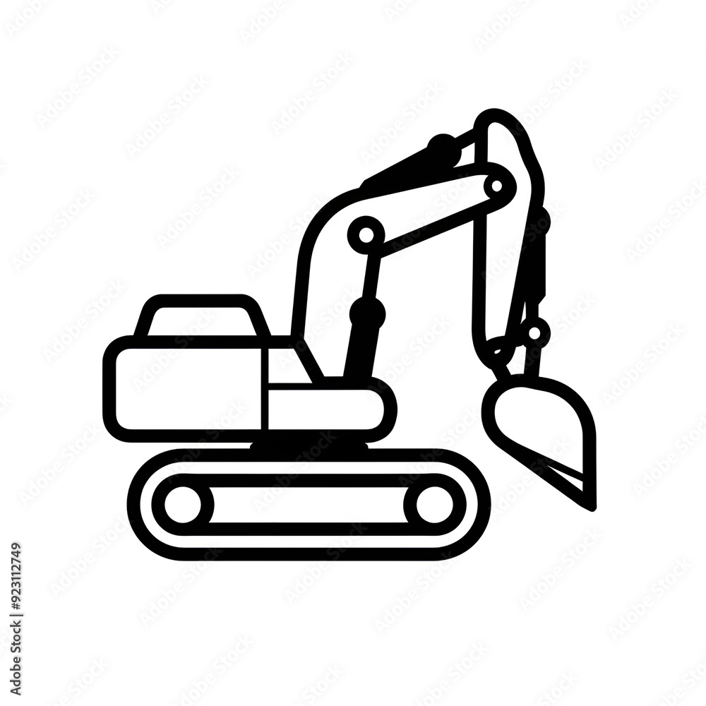 excavator illustration, Generative AI excavator illustration, Generative AI