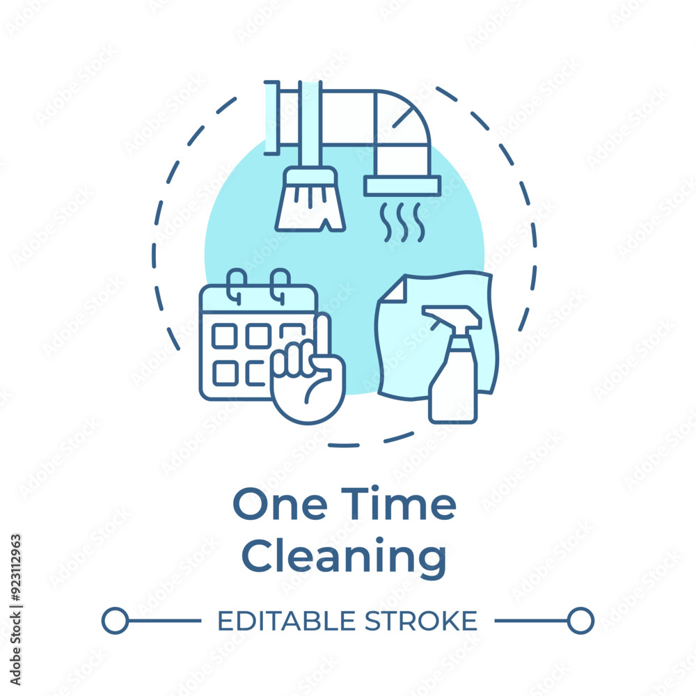One time cleaning soft blue concept icon. Special service, housework. Dusting furniture. Round shape line illustration. Abstract idea. Graphic design. Easy to use in infographic, presentation One time cleaning soft blue concept icon. Special service, housework. Dusting furniture. Round shape line illustration. Abstract idea. Graphic design. Easy to use in infographic, presentation