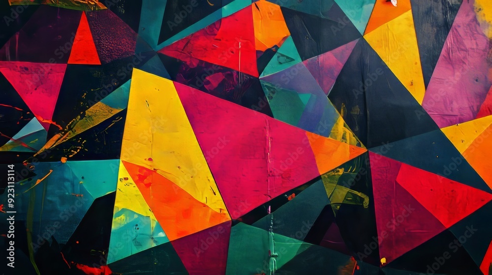 Geometric psychedelic geometric pattern wall background, generative Ai. Geometric psychedelic geometric pattern wall background, generative Ai.