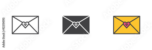Free Download Love letter different style icon set - GFXLoad