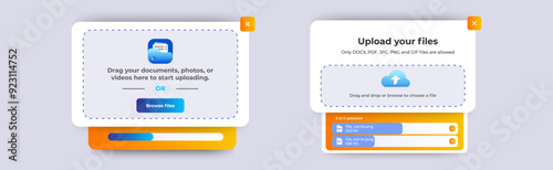 upload files board banner design template. vector