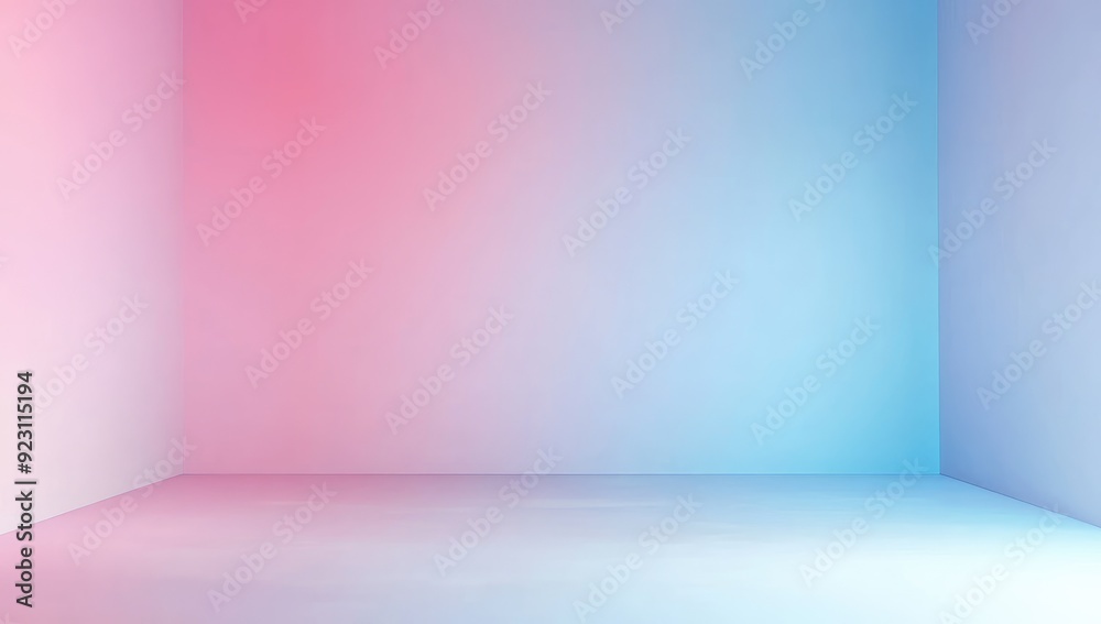 Pastel blue and pink gradient background with soft shadows in an empty interior space Pastel blue and pink gradient background with soft shadows in an empty interior space