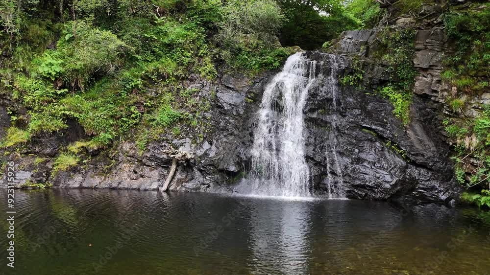 Rhaeadr Ddu waterfall, Afon Prysor river, Ceunant Llennyrch gorge near Maentwrog, Snowdonia, Wales Rhaeadr Ddu waterfall, Afon Prysor river, Ceunant Llennyrch gorge near Maentwrog, Snowdonia, Wales
