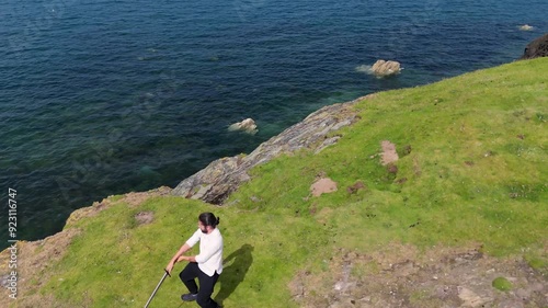 HEMA Practice at Trefor Sea Stacks: Longsword solo training by  Garn For Mountain, North Wales photo