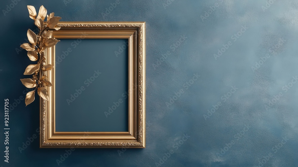 Dramatic chiaroscuro image of gold leaf frame with ornate details in shadow.