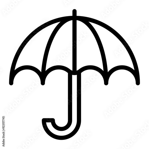 Umberella Vector Line Icon Design