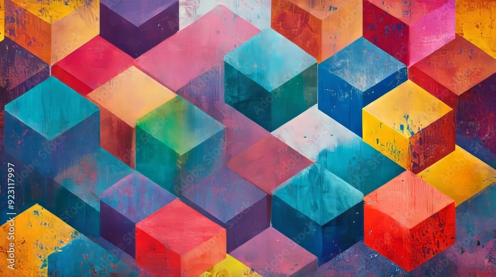 Geometric psychedelic geometric pattern wall background, generative Ai. Geometric psychedelic geometric pattern wall background, generative Ai.
