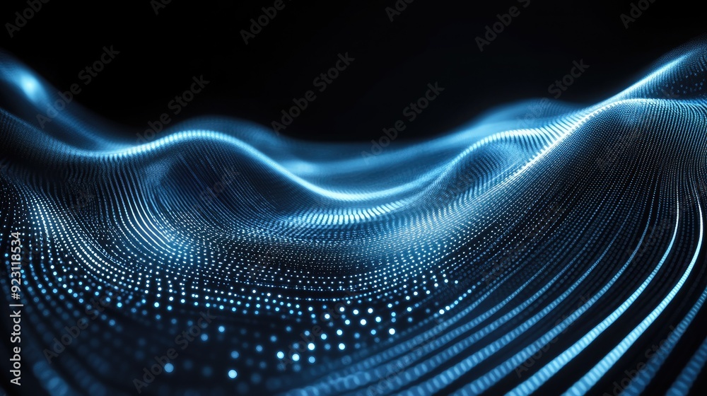 Futuristic abstract background featuring glowing curved blue lines that shimmer and move. Modern design element for technology concepts, banners, and business visuals. - Futuristic abstract background featuring glowing curved blue lines that shimmer and move. Modern design element for technology concepts, banners, and business visuals. -