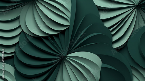 Wallpaper Mural 3D abstract background with green paper shapes. Torontodigital.ca