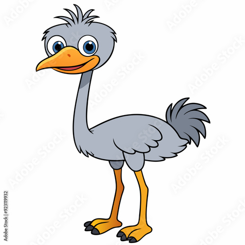 cute ostrich bird Vector illustration photo