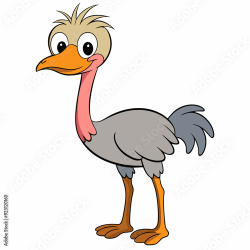 cute ostrich bird Vector illustration photo