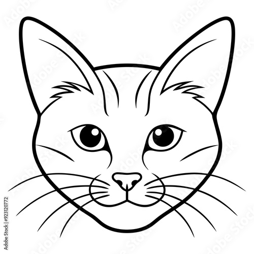 cat face vector art silhouette 