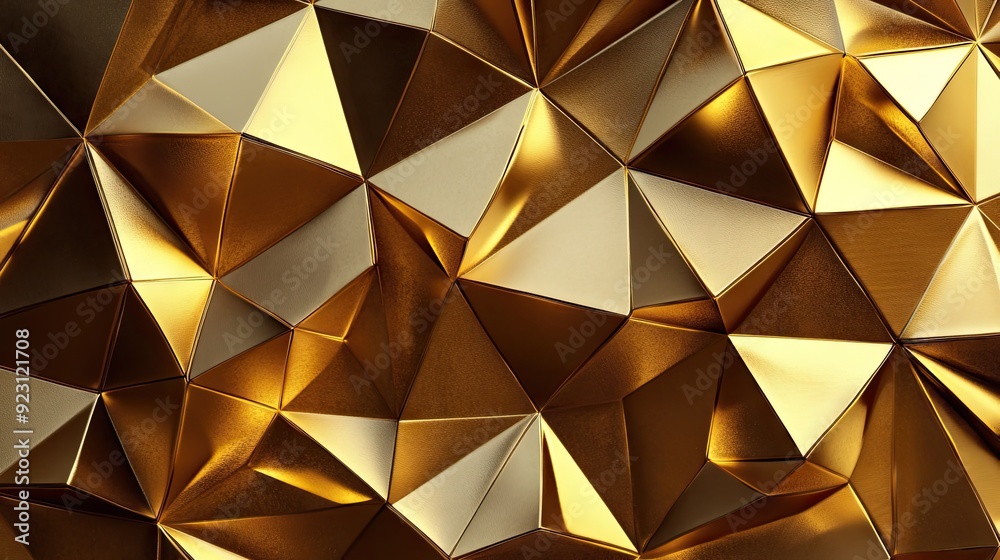 Gold geometric polygonal pattern on a sleek background, offering a refined and stylish design for vector illustrations and luxury graphics. Gold geometric polygonal pattern on a sleek background, offering a refined and stylish design for vector illustrations and luxury graphics.