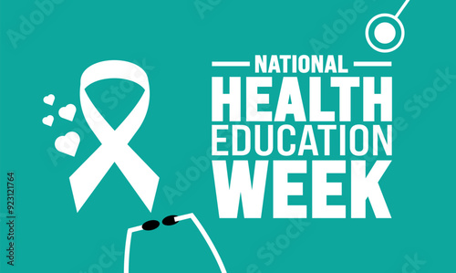 October  is National Health Education Week Promotes Knowledge, Prevention, and Empathy for Lifelong Health and Well-Being. suitable for   ,banner, placard, card, and poster ,  Colorful Vector Illustra