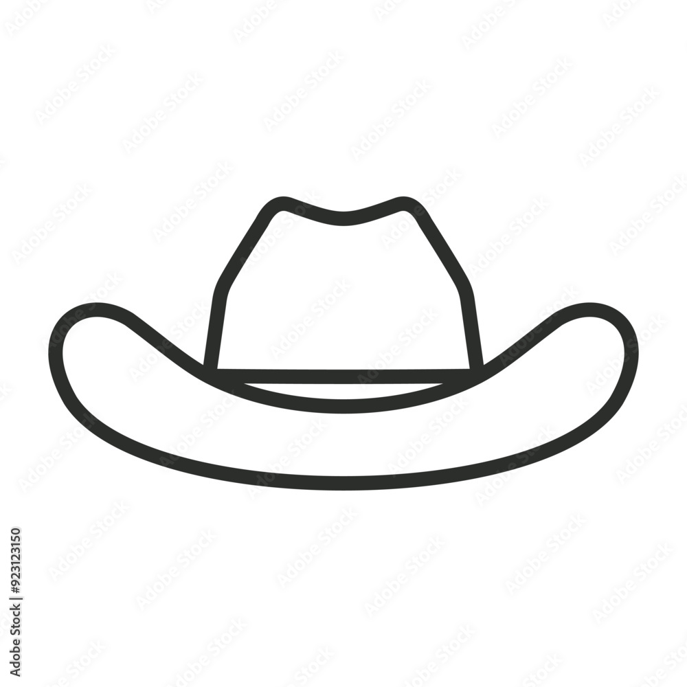 Cowboy hat outline icon, editable vector illustration and transparent graphic element. Isolated on white background Cowboy hat outline icon, editable vector illustration and transparent graphic element. Isolated on white background