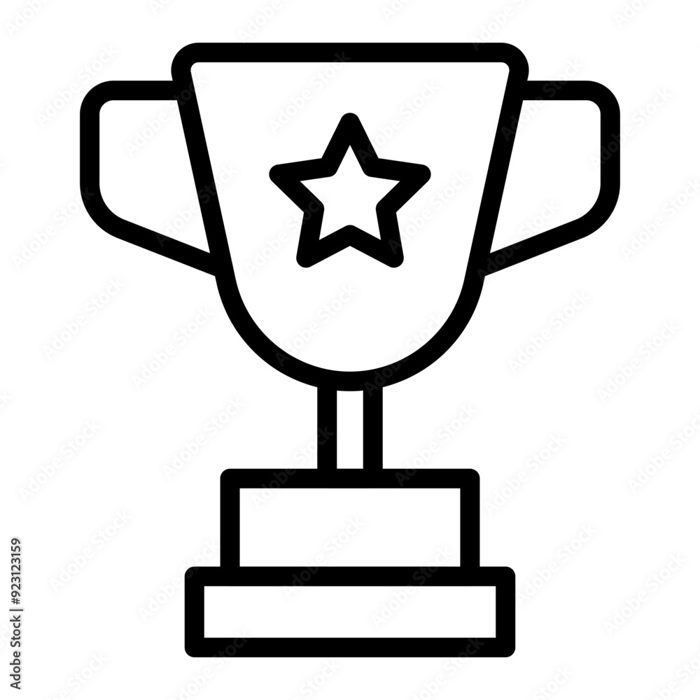 Trophy Vector Line Icon Design