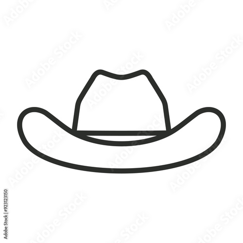 Cowboy hat outline icon, editable vector illustration and transparent graphic element. Isolated on white background