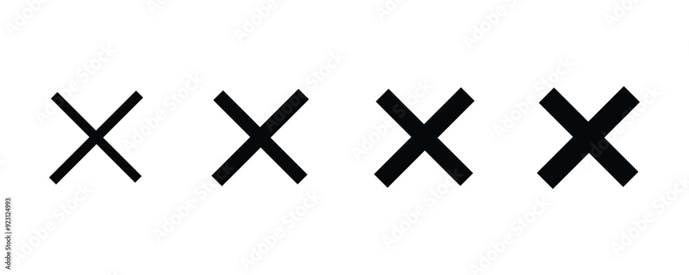 Fototapeta premium Close icon vector. Delete sign and symbol. Cross sign