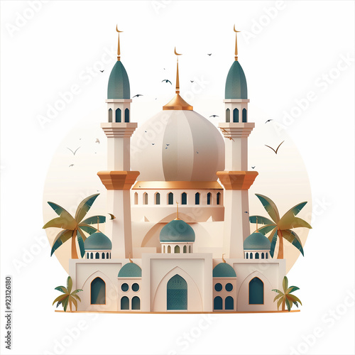Cute Mosque 3d Model Design Islamic religious 