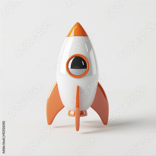 3d rocket space ship with multi color, exploration art design idea, startup concept, business idea
