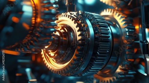 Rotating gear, Industrial and Engineering concept photo