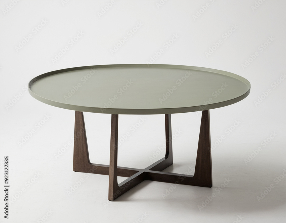 Grey round coffee table on a white background. Isolated Grey round coffee table on a white background. Isolated