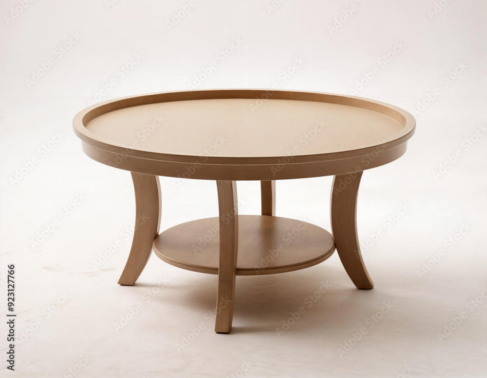 Grey round coffee table on a white background. Isolated Grey round coffee table on a white background. Isolated