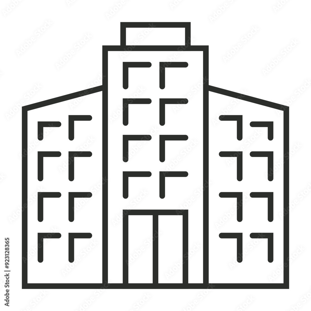 Building icon, hotel symbol outline icon, editable vector illustration and transparent graphic element. Isolated on white background Building icon, hotel symbol outline icon, editable vector illustration and transparent graphic element. Isolated on white background