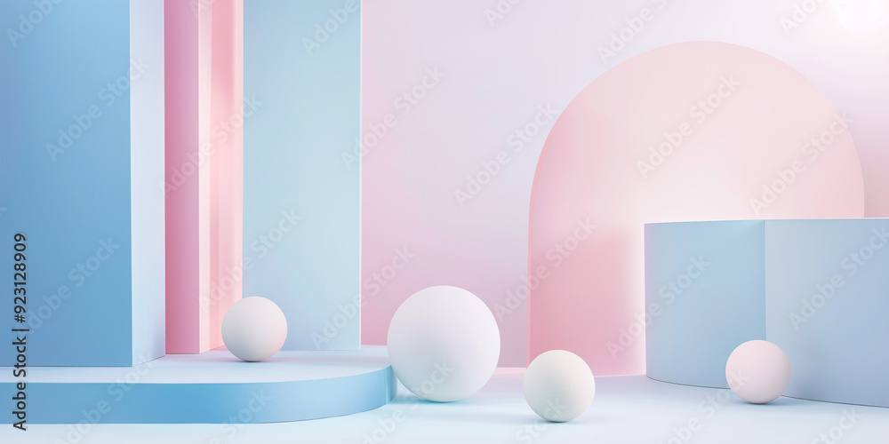 Abstract 3D Pink and Blue Spheres on Geometric Background
Abstract 3D Pink and Blue Spheres on Geometric Background