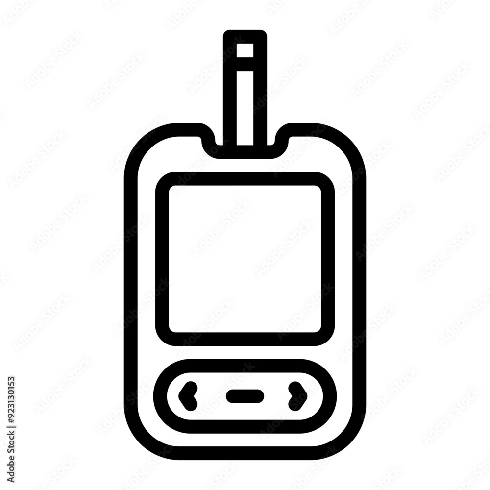 Glucometer Vector Line Icon Design Glucometer Vector Line Icon Design