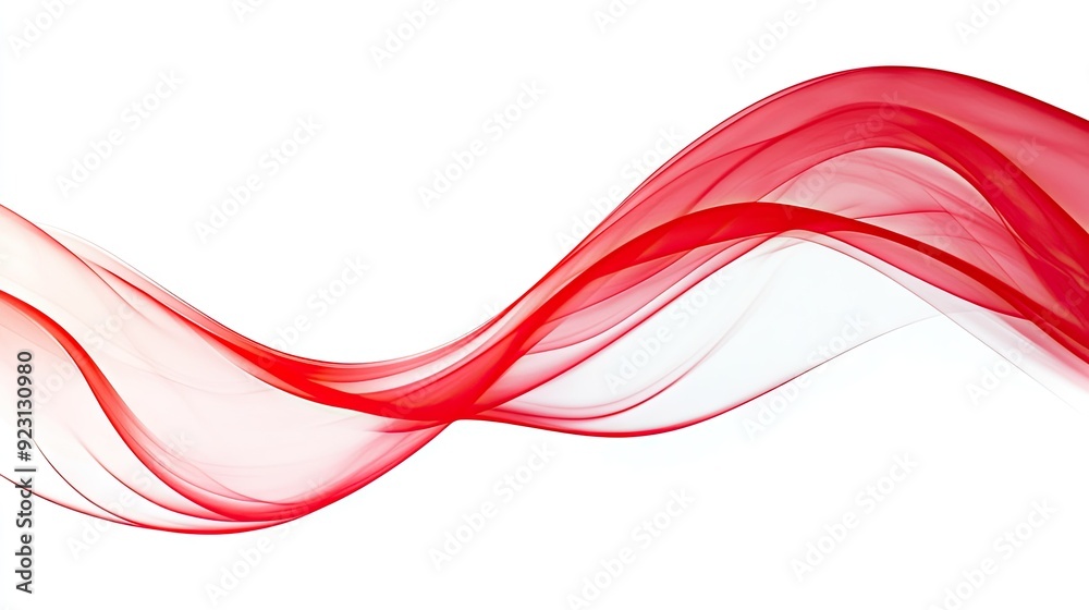 Vibrant red wave gracefully flowing on a white background. Simple yet striking design, perfect for eye-catching banners, presentations, and creative visuals. Vibrant red wave gracefully flowing on a white background. Simple yet striking design, perfect for eye-catching banners, presentations, and creative visuals.