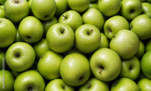 Lots of green apples. Background of apples. High quality photo