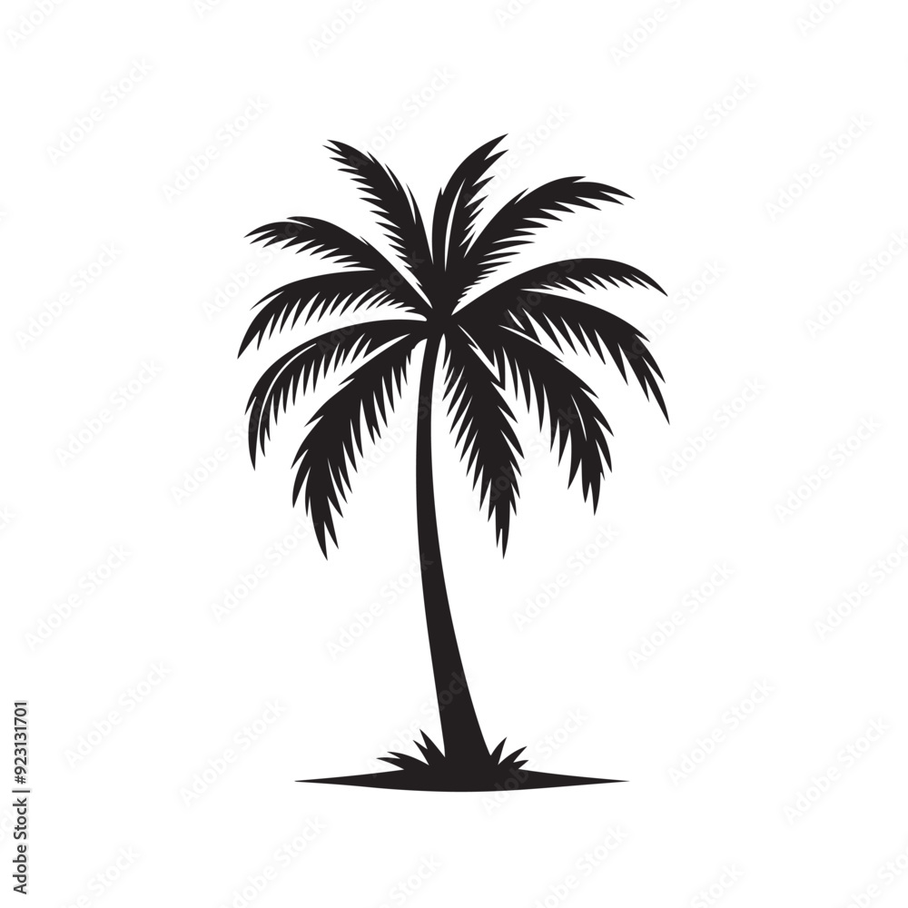 palm tree stands tall against a white backdrop, its iconic silhouette a symbol of tropical paradise and tranquil escape. palm tree stands tall against a white backdrop, its iconic silhouette a symbol of tropical paradise and tranquil escape.