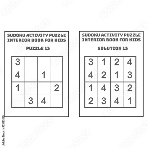 Easy Sudoku Activity Puzzle KDP Interior Book for Kids