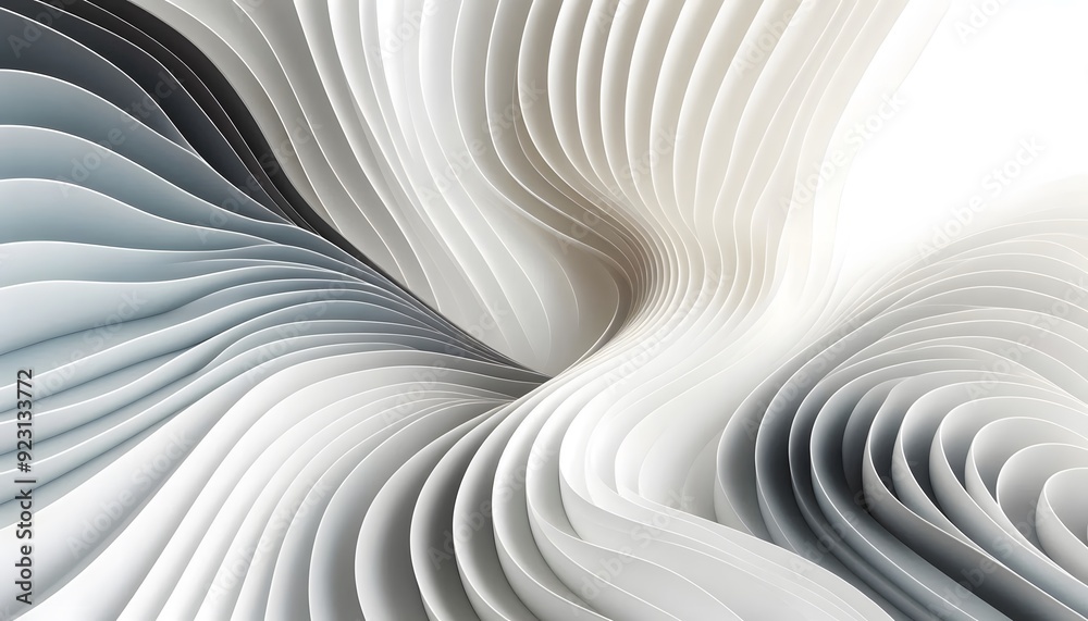 Abstract waves of white and gray hues flowing smoothly in a gradient with soft light Abstract waves of white and gray hues flowing smoothly in a gradient with soft light